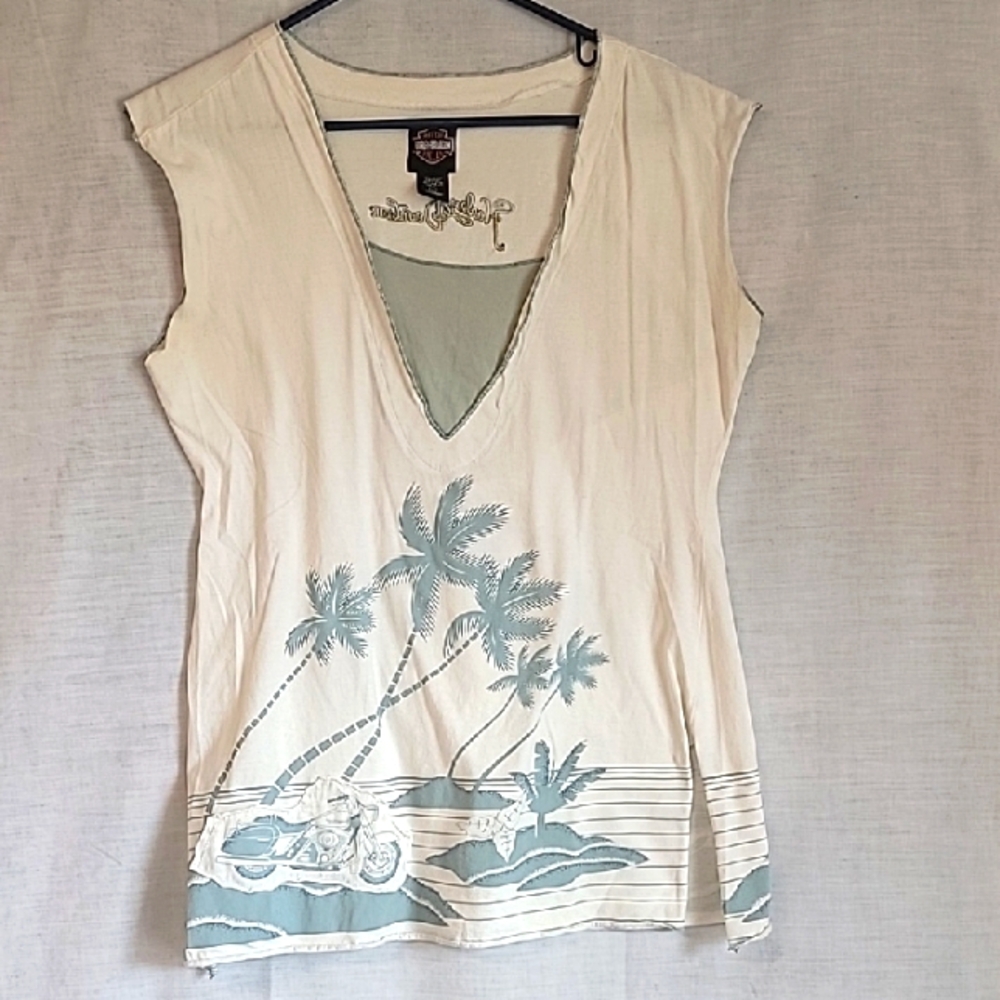 Harley-Davidson Tropical Women's V-Neck Top